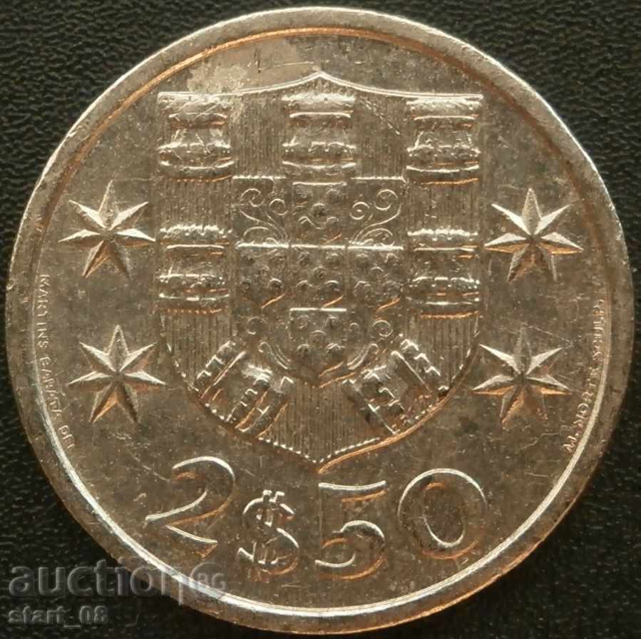 Portugalia 2 $ 50 escudos 1985.