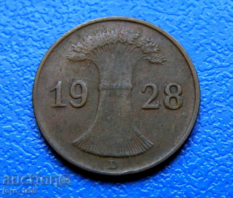 Germany 1 Pfennig /1 Reichspfennig/ - 1928D with price € 0.41 | 0.80 BGN