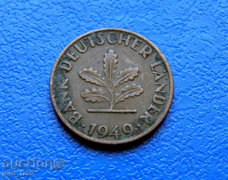 Германия 1 пфениг 1949F с цена € 0.51 | 1.00 лв.