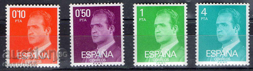 1977. Spania. Regele Juan Carlos I - valori noi.