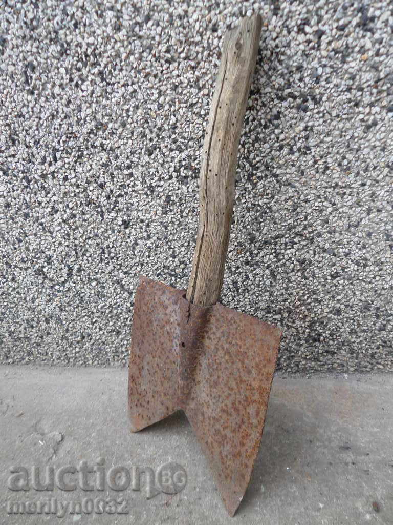 An old straight shovel with a gouged iron tool - 6 An old straight shovel with a gouged iron tool - 6