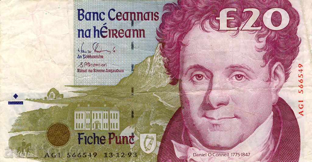 20 de lire sterline Irlanda 1993