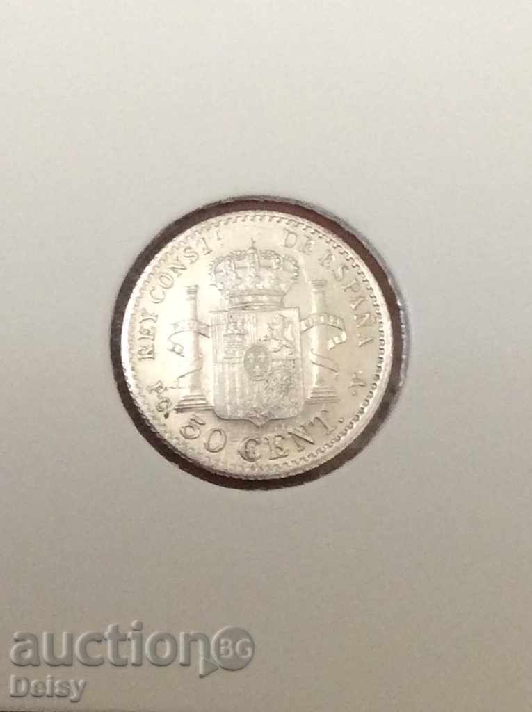 Spania 50 centavos 1904.