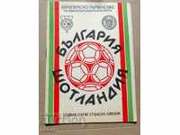 Fotbal Programul Bulgaria - Scoția 1987 EP Fotbal