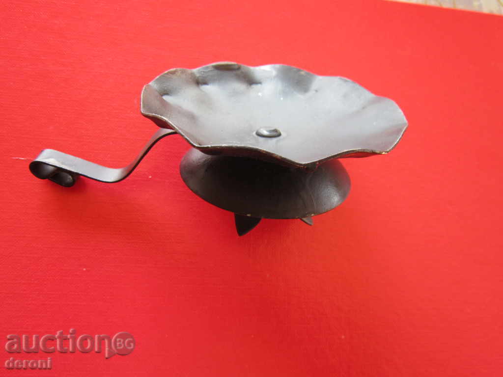 Old ashtray made of wrought iron candle lamp with price 5.00 BGN | € 2.56