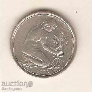 MFF 50 pfennig 1971 J with price 0.90 BGN | € 0.46