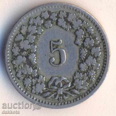 Швейцария 5 рапен 1898 година