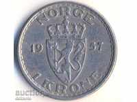 Norvegia 1 krone 1957