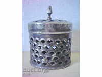 Old silver plated box with lid