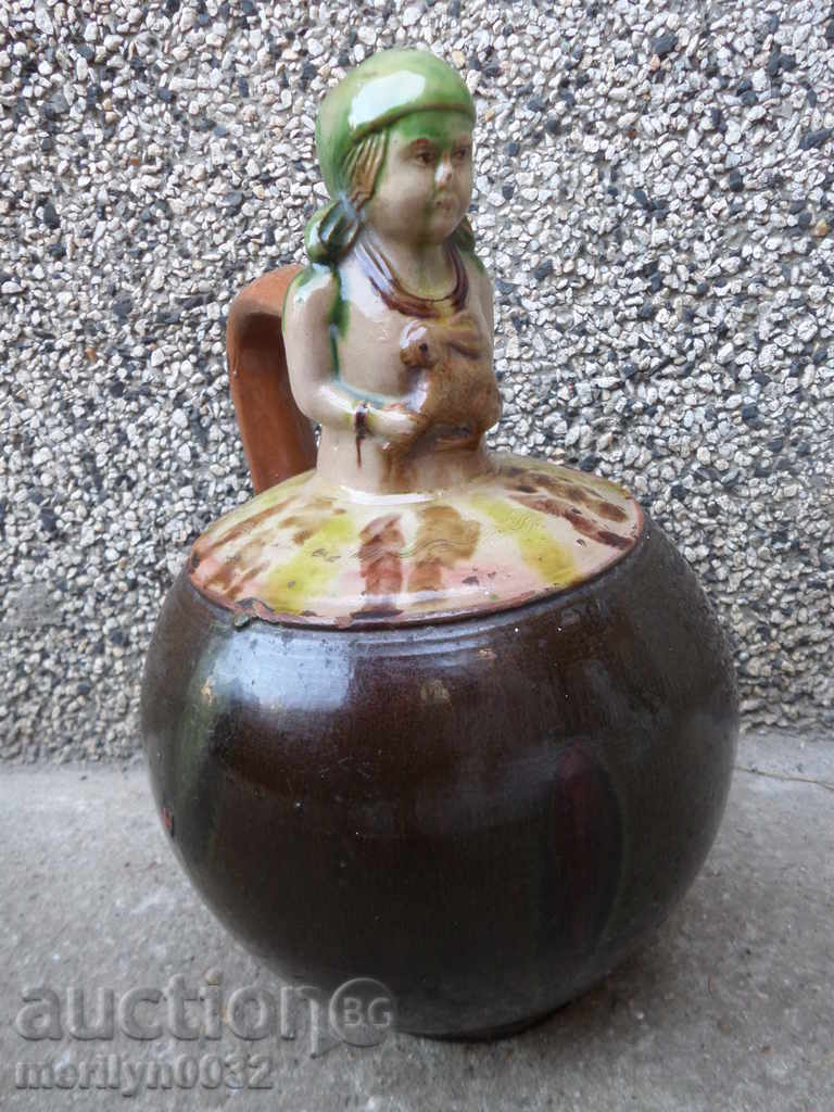 Old pitcher girl, pottery, jar, crown with price 195.00 BGN | € 99.70