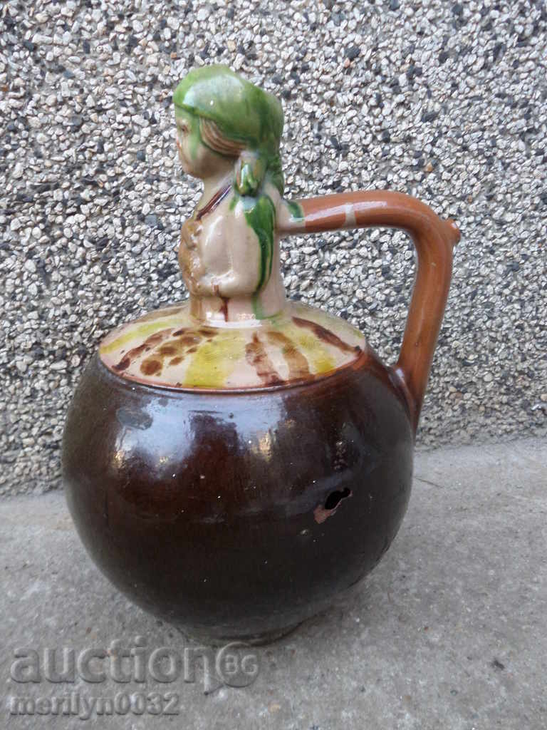 Old pitcher girl, pottery, jar, crown - 5