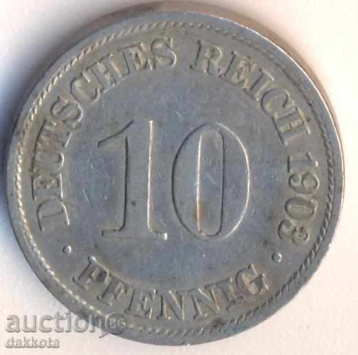 Germania 10 pfenigi 1903 Germania 10 pfenigi 1903