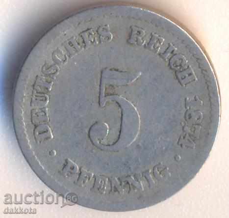 Germany 5 pennings 1874c