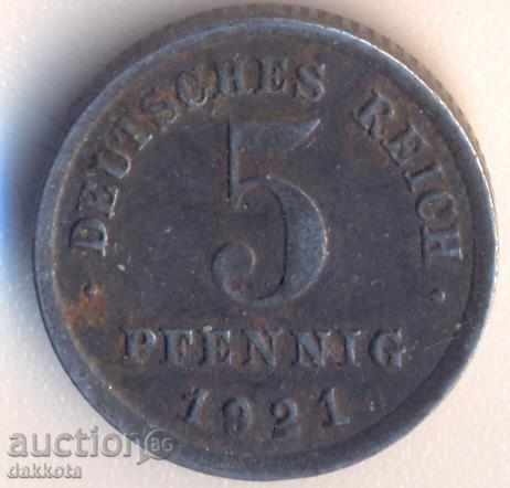 Germania 5 pfenigi 1921f
