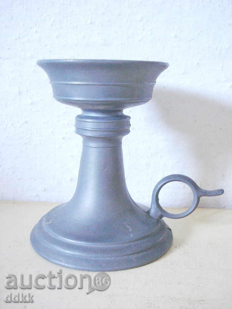 Old candle holder made of non-ferrous metal 3