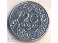 Poland 20 Gross 1923, nickel
