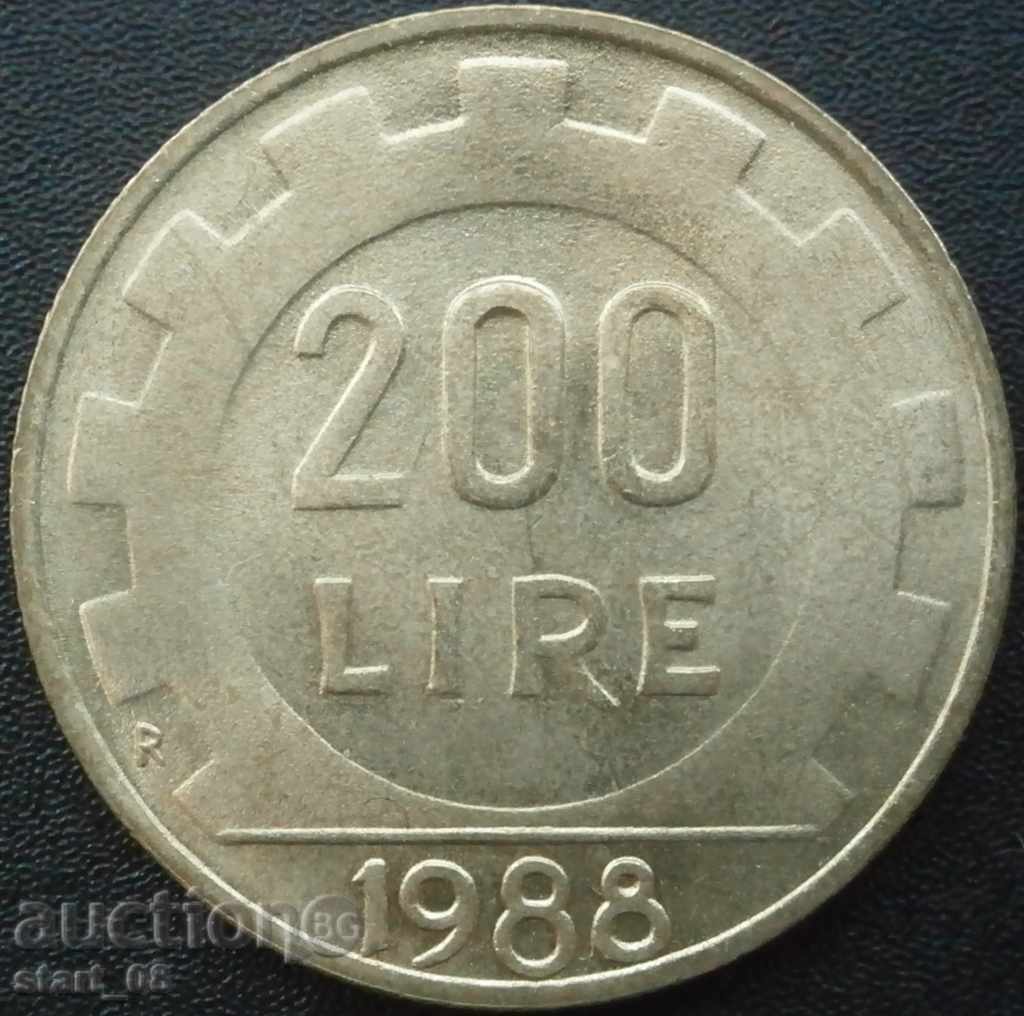 Италия - 200 лири 1988г.