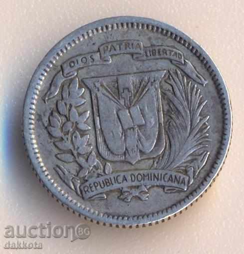 Republica Dominicană 10 centavos 1937, argint
