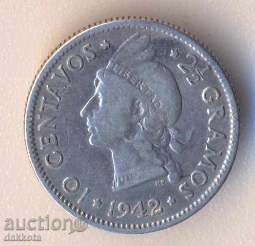 Δομινικανή Δημοκρατία 10 centavos 1942, ασήμι με τιμή 35.00 BGN | € 17.90 Δομινικανή Δημοκρατία 10 centavos 1942, ασήμι με τιμή 35.00 BGN | € 17.90