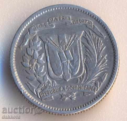 Dominican Republic 10 centavos 1942, silver