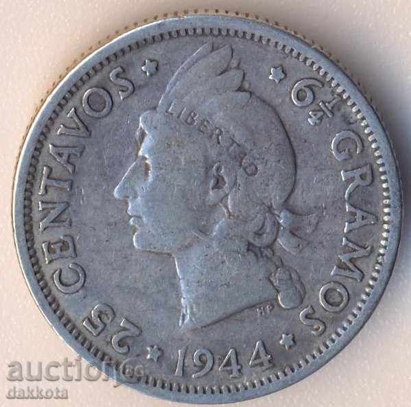 Dominican Republic 25 Sentosa 1944, 400,000 dir with price 30.00 BGN | € 15.34 Dominican Republic 25 Sentosa 1944, 400,000 dir with price 30.00 BGN | € 15.34