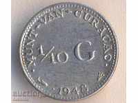 Curacao 1/10 Gulden 1948 argint