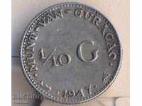 Кюрасао 1/10 гулден 1947 година, сребро