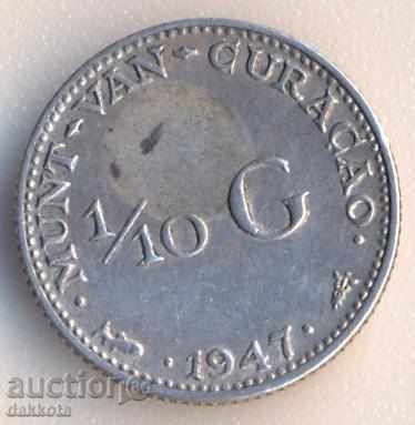 Curacao 1/10 Gulden 1947, argint