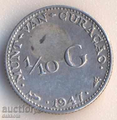Кюрасао 1/10 гулден 1947 година, сребро