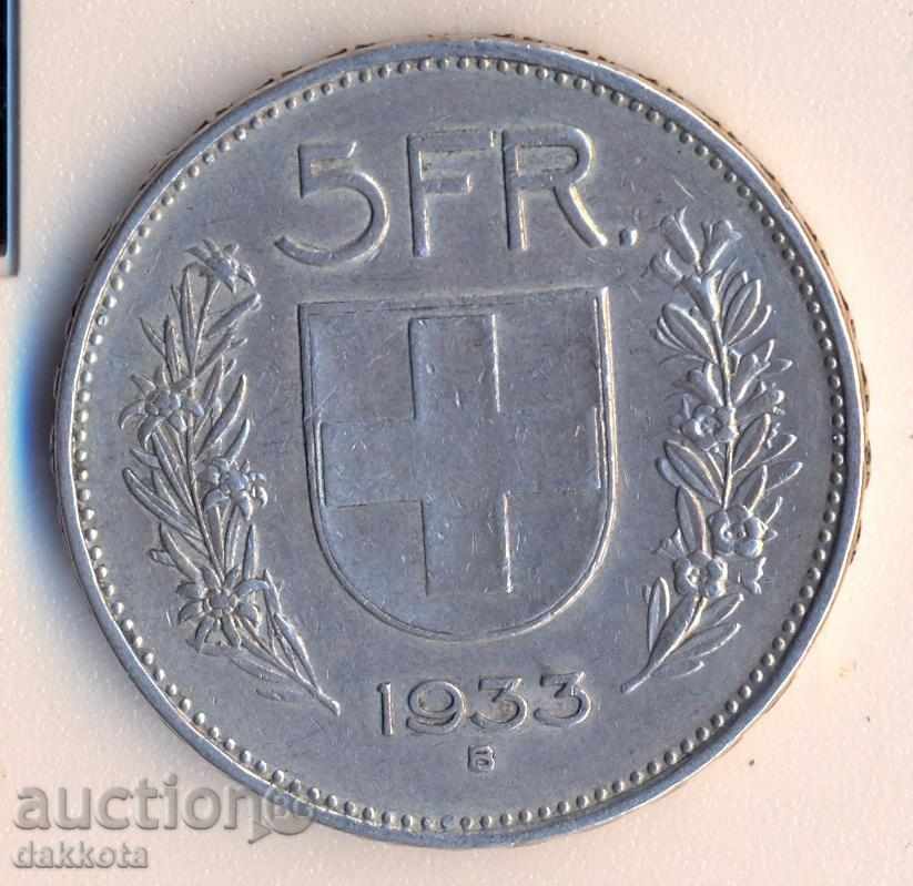 Switzerland 5 Francs 1933 Switzerland 5 Francs 1933
