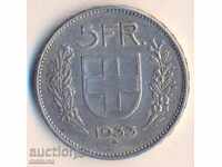 Ελβετία 5 φράγκα το 1933
