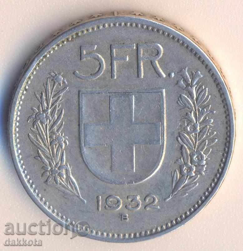 Elveția 5 franci 1932 Elveția 5 franci 1932