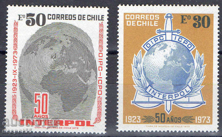 1973. Чили. 50-годишнината на Интерпол.