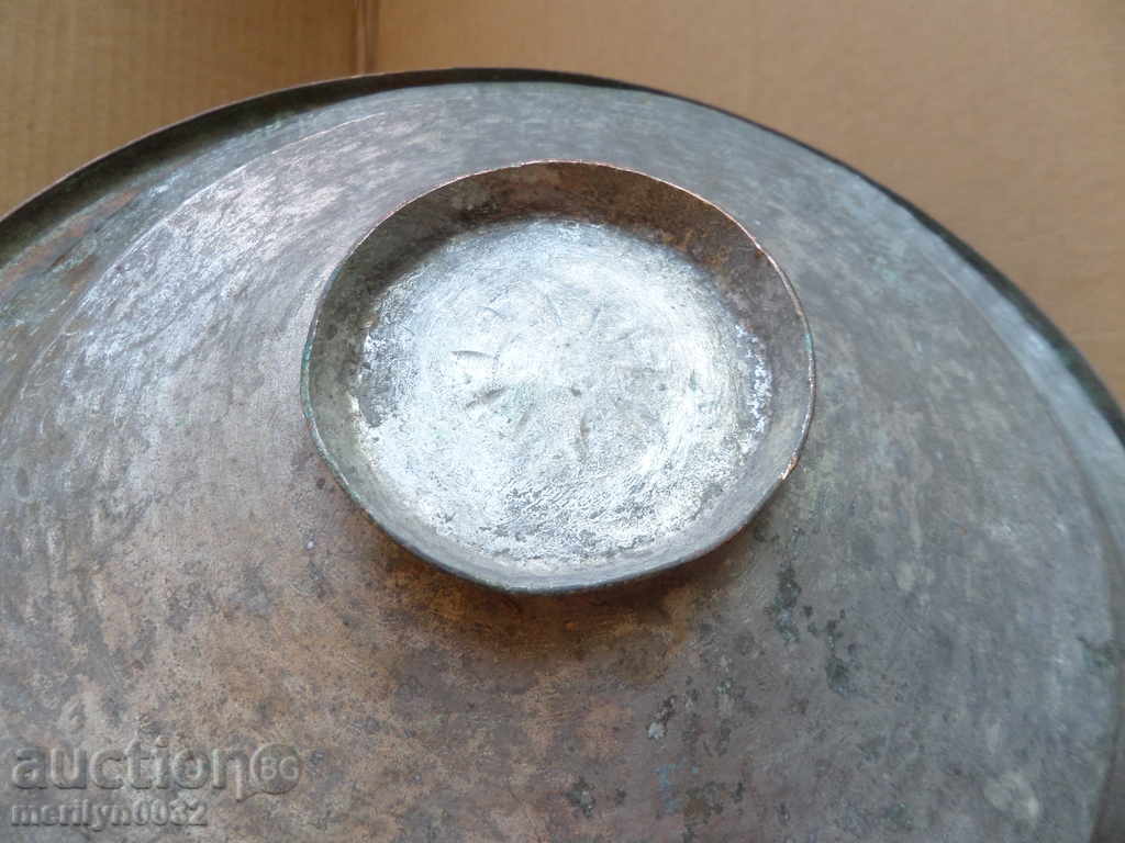 Jewish Pot Baker Copper Bowl with lid cover. Isak Nesimov - 6 Jewish Pot Baker Copper Bowl with lid cover. Isak Nesimov - 6