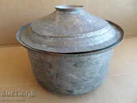 Jewish Pot Baker Copper Bowl with lid cover. Isak Nesimov