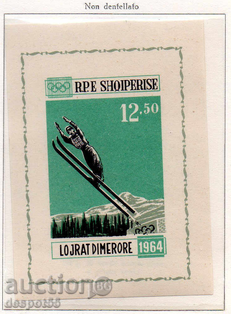 1963. Albania. Winter Olympic Games - Innsbruck'64 + Block. with price 40.00 BGN | € 20.45 1963. Albania. Winter Olympic Games - Innsbruck'64 + Block. with price 40.00 BGN | € 20.45