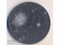 Germania 10 pfenigi 1919, zinc