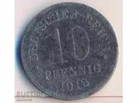 Germania 10 pfenigi 1918, zinc