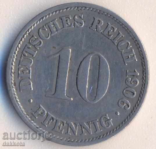 Германия 10 пфенига 1906f