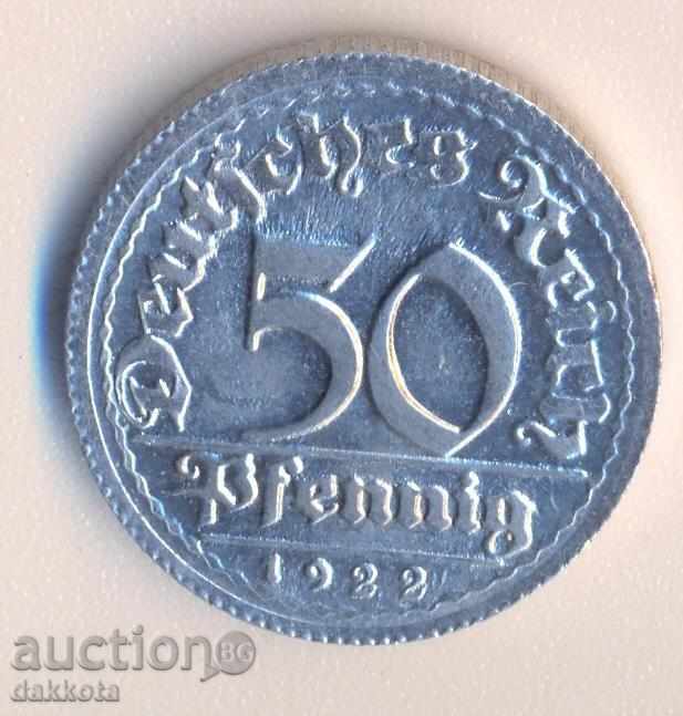 Γερμανία Δημοκρατία της Βαϊμάρης 50 εκατοστά του μάρκου 1922g