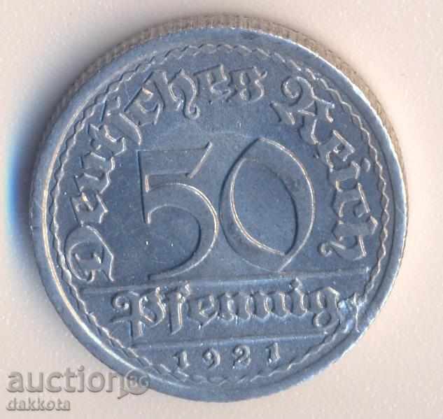 Германия Ваймарска република 50 пфенига 1921e