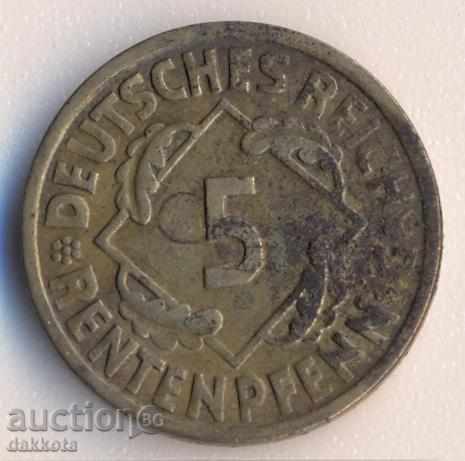 Γερμανία 5 rentenpfeniga 1924g