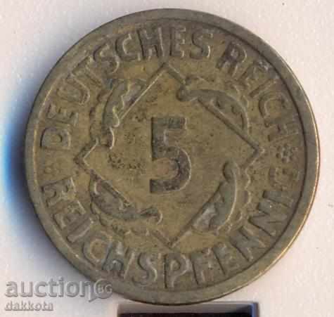 Германия 5 рейхспфенига 1926a