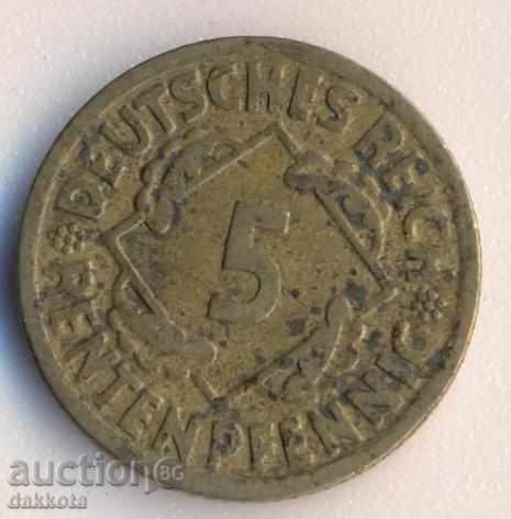 Германия 5 рентенпфенига 1924f
