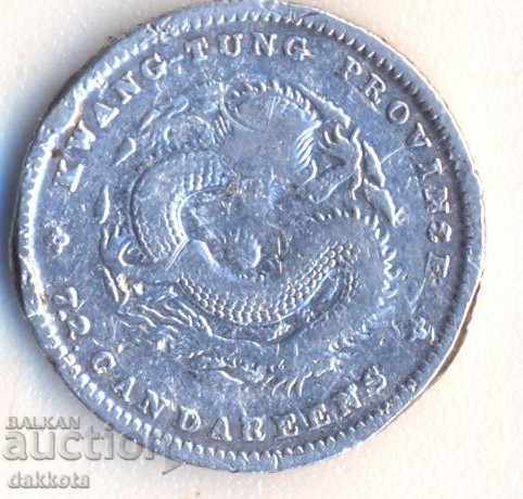 Китай, провинция Квантунг 10 цента 1890-1908 сребро 2.7 гр