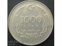 Турция 1000 лири 1990