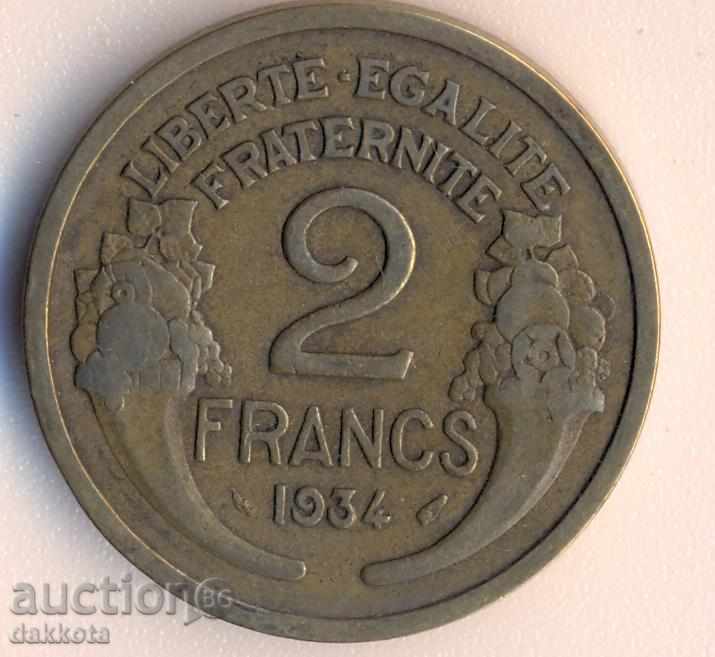 Франция 2 франка 1934 година