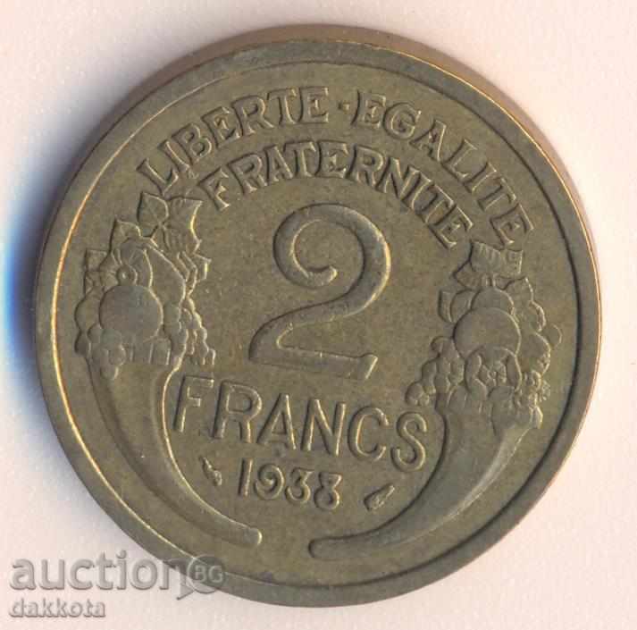 Франция 2 франка 1938 година