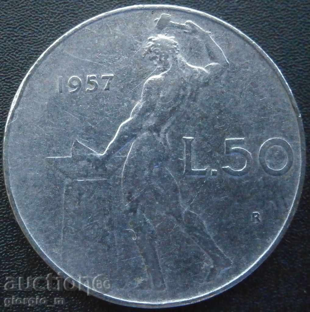 Italy - 50 pounds 1957