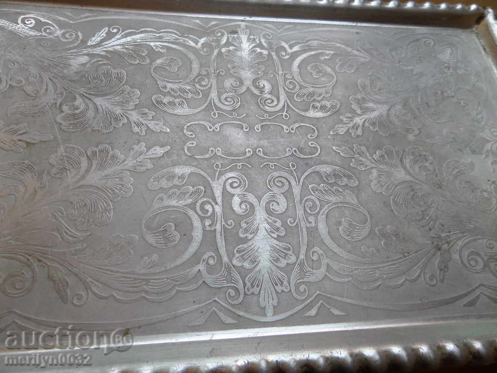 Auction Old aluminum tray, tray, plateau, service Auction Old aluminum tray, tray, plateau, service